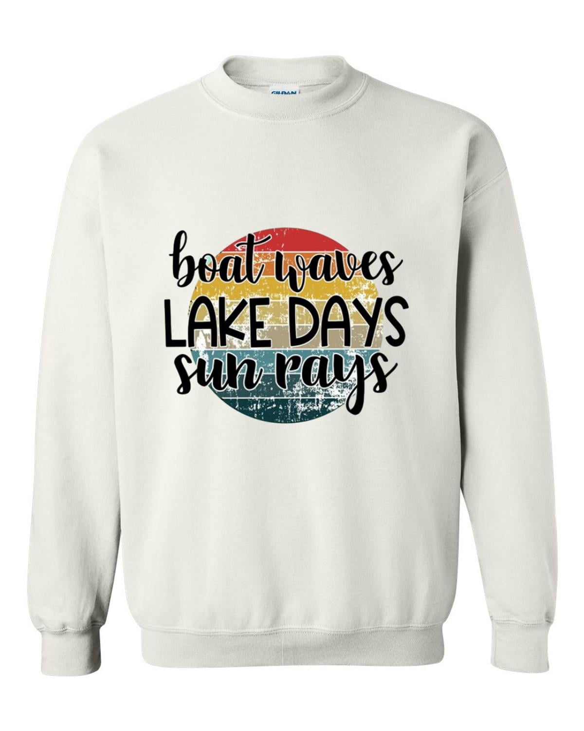 Boat Waves Sun Rays Lake Trip Fun Day Summer Outfit Sweatshirt, for men