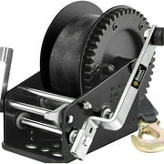 Boat Winch 3500lbs Hand Winch with 33ft Nylon Strap Heavy Duty Gear Winch for Trailer, Boat or ATV