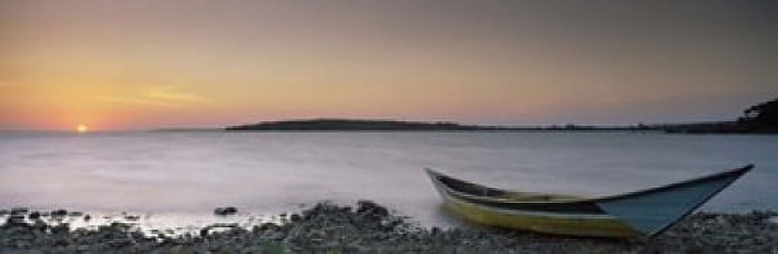 Boat at the lakeside Lake Victoria Great Rift Valley Kenya Canvas Art - Panoramic Images (18 x 6)