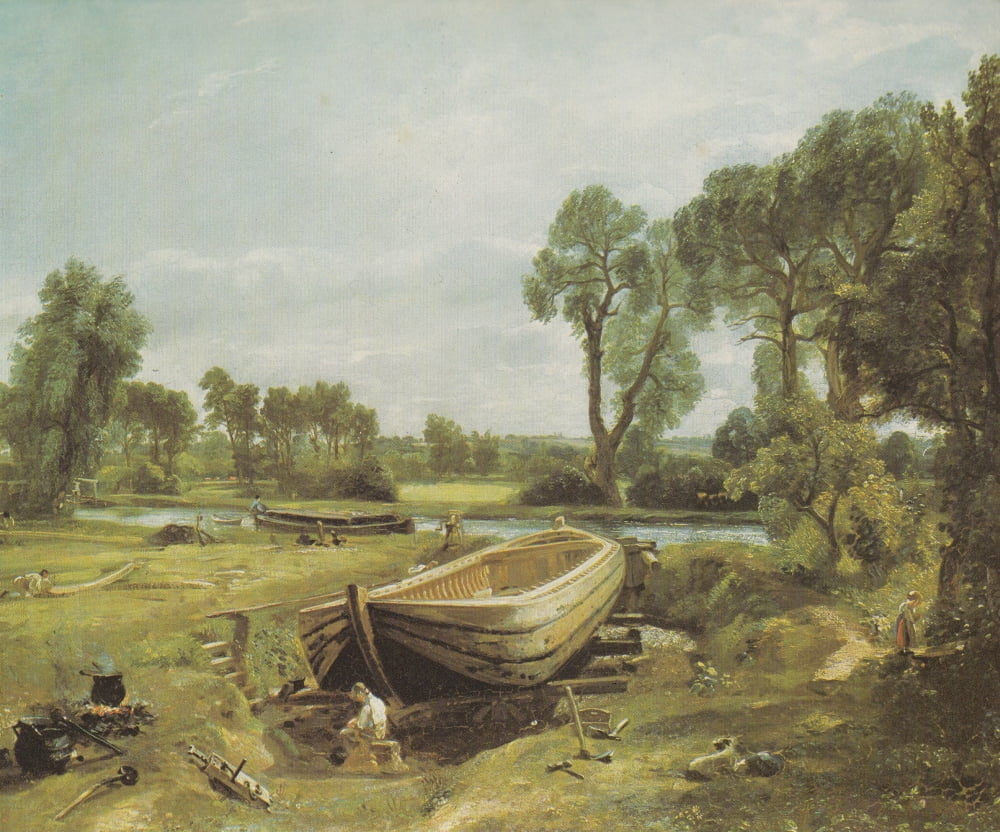 Boat-building nr Flatford Mill 1815 Canvas Art - John Constable (18 x 24)