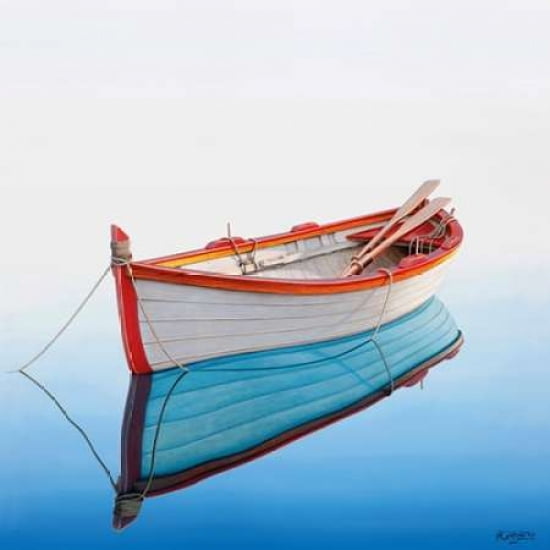 Boat in a Tranquil Bay Canvas Art - Horacio Cardozo (24 x 24)
