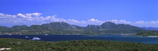 Boat in a lake Costa Smeralda Sardinia Italy Canvas Art - Panoramic Images (36 x 12)