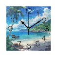 Boat on Sea and Beach Wall Clock 7.78" NonTicking Silent Battery