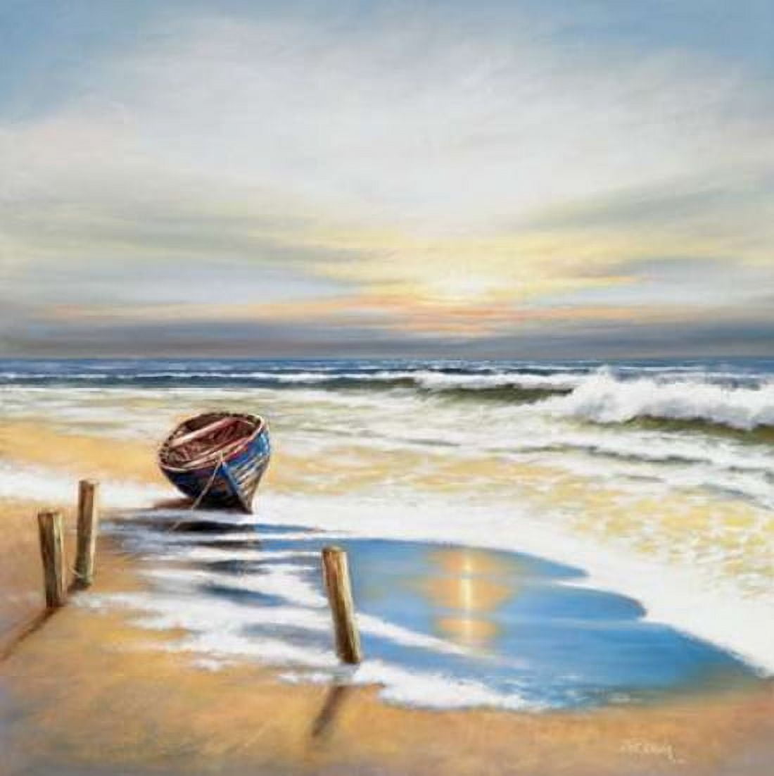 Boat on the shore Canvas Art - Eric Erwin (24 x 24)
