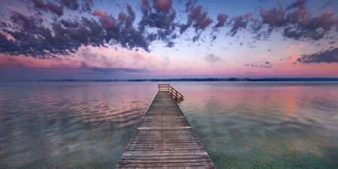 Boat ramp and filigree clouds Bavaria Germany Canvas Art - Frank Krahmer (10 x 20)