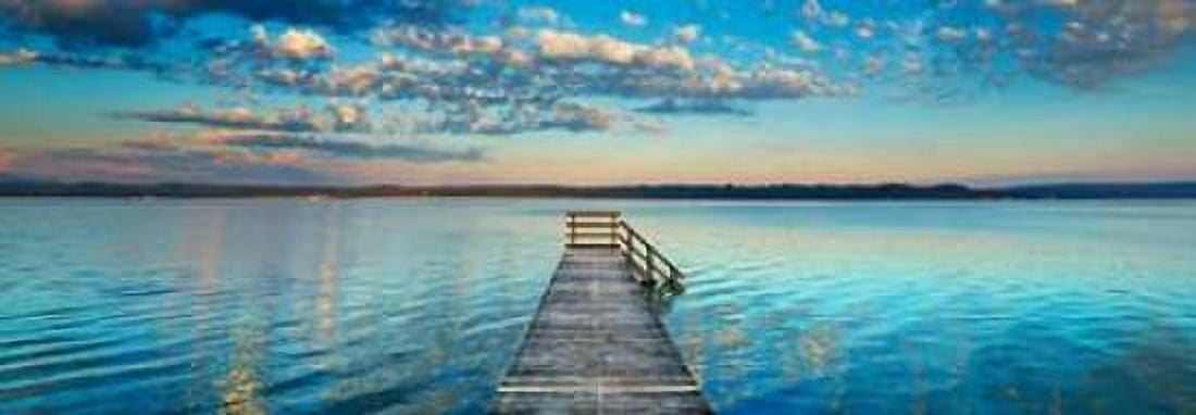 Boat ramp and filigree clouds Bavaria Germany Canvas Art - Frank Krahmer (10 x 20)