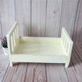 Vintage Cream Iron Bed Baby Cradle Sturdy Metal Newborn Posing Bed