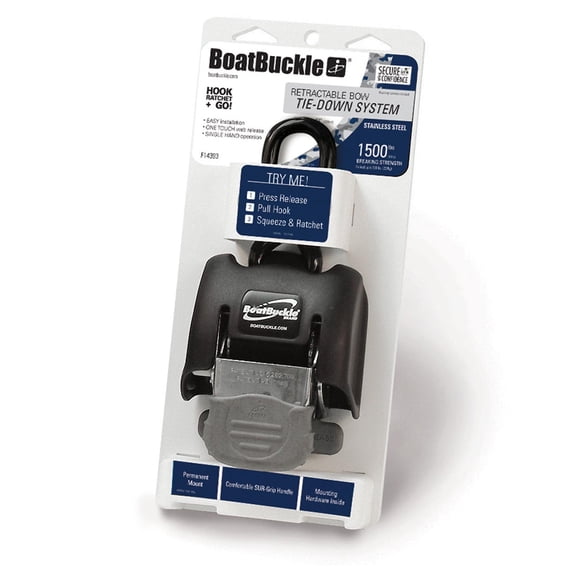 BoatBuckle F14393 G2 Retractable Bow Tie-Down - Stainless Steel