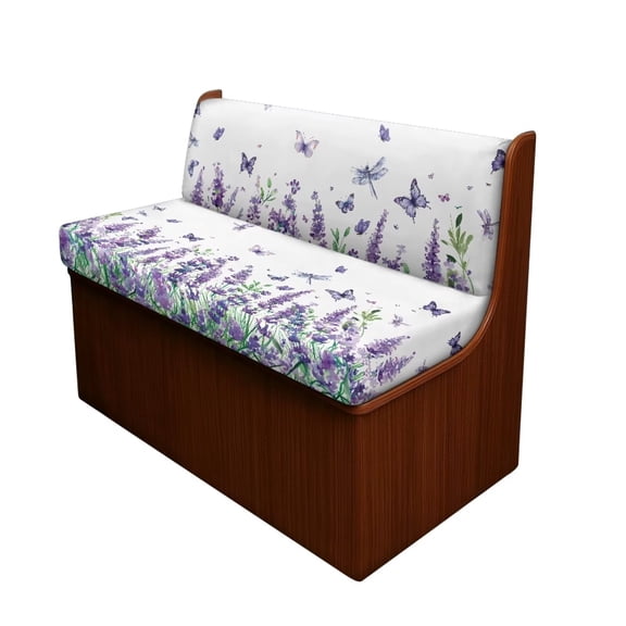 Boatee Lavender Butterfly RV Dinette Cushion Covers Camper Accessories for Inside Sofa Covers for 2 Cushion Couch Universal RV Dinette Cushions Comfortable Bench Cushion Camper Must Haves White