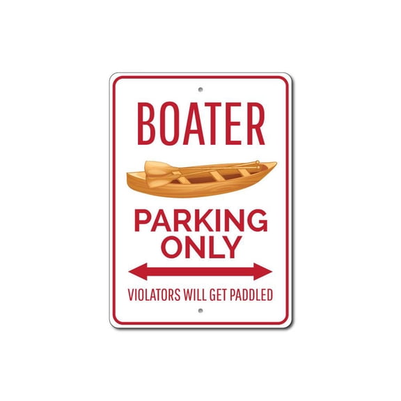 Boater Parking Sign, Boater Sign, Boating Decor, Boater Boat Owner Sign, Boating Sign, Boat Aluminum Decor - 4x18 inches