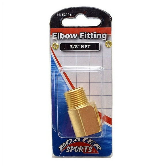 Boater Sports Boat Elbow Fitting 53116 | 90 Degree Brass 3/8 Inch