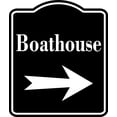 thumbnail image 1 of Boathouse Right Arrow BLACK Aluminum Composite Sign, 20"x24", 1 of 5
