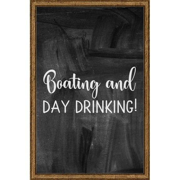 Boating And Day Drinking! Funny Outdoors Beach Adult Alcohol Tin Sign Chalk Board Wall Art Decor Funny Gift 12 x 18 Inch