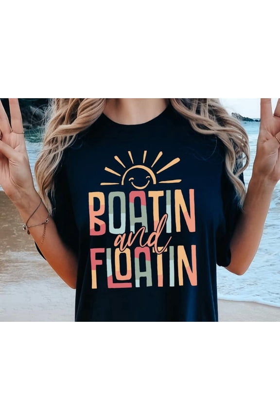 Boating And Floating Summer Lake Vacation & River Float Unisex Garment-Dyed Crew Water Lover T-Shirt