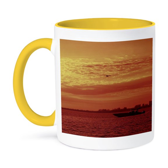 Boating Vibes Mug 11oz Two-Tone Yellow