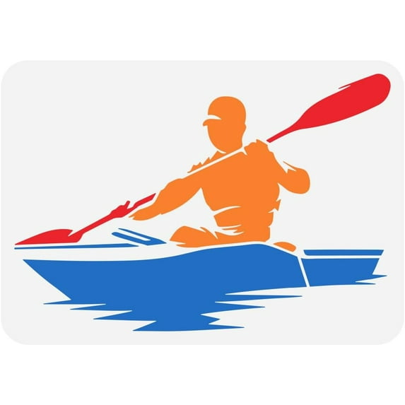 Boating Painting Stencil 8.3x11.7inch Reusable Kayaking Sports Pattern Drawing Template