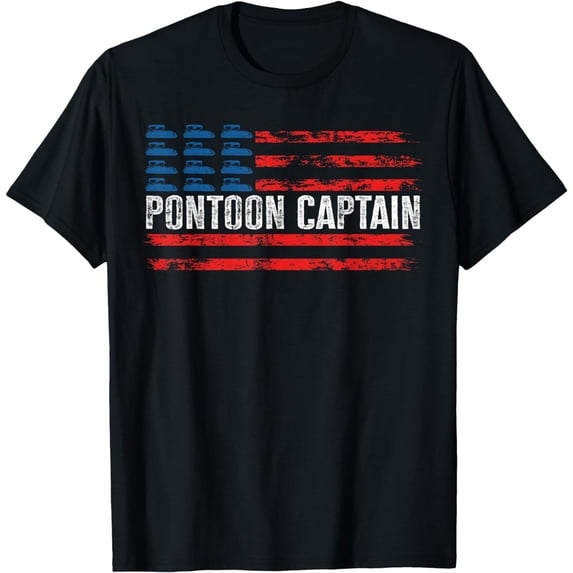 Boating Pontoon Captain 4th of July Pontoon Boat T-Shirt
