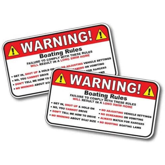 Boating Rules Warning Safety Instruction Funny Sticker Decal Window Bumper Boat