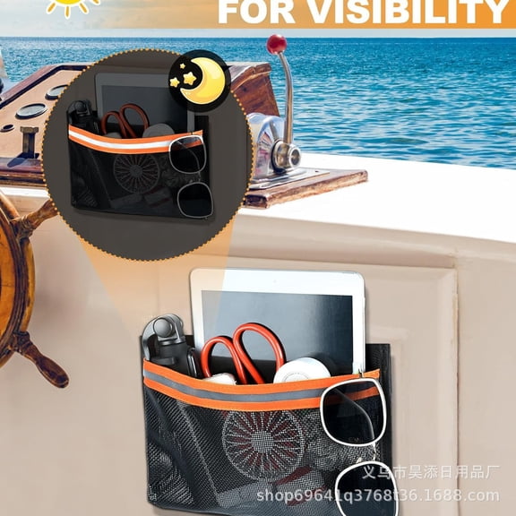 Boating Storage Bag, Portable With Reflective Strip, Marine Organizer Tool Bag For Boats, Yachts, Fishing Trips