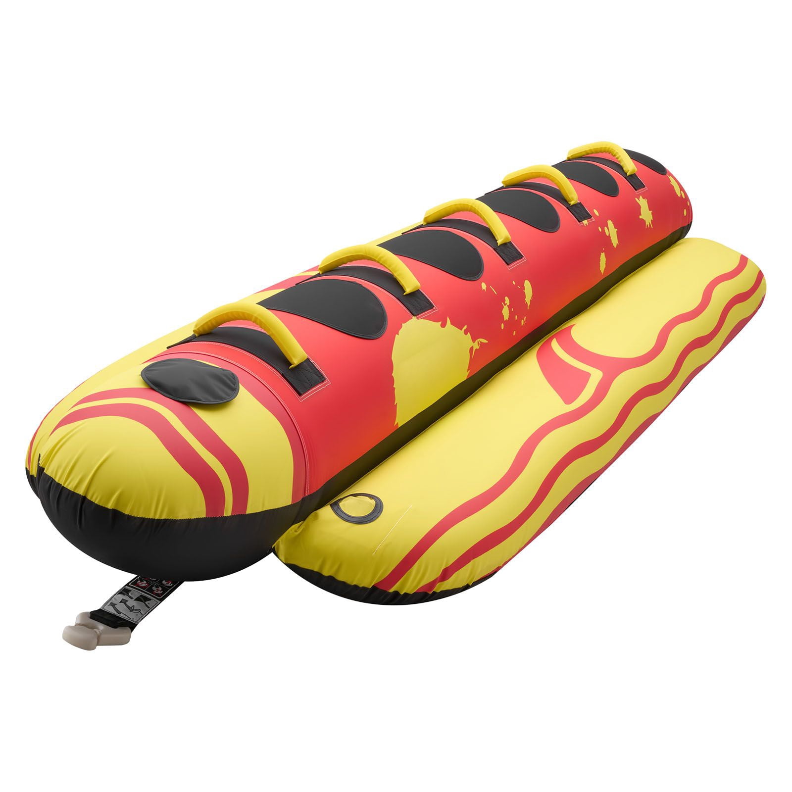 Boating tug for 5 people, 850 lb inflatable water sports tube with nylon cover and padded handle