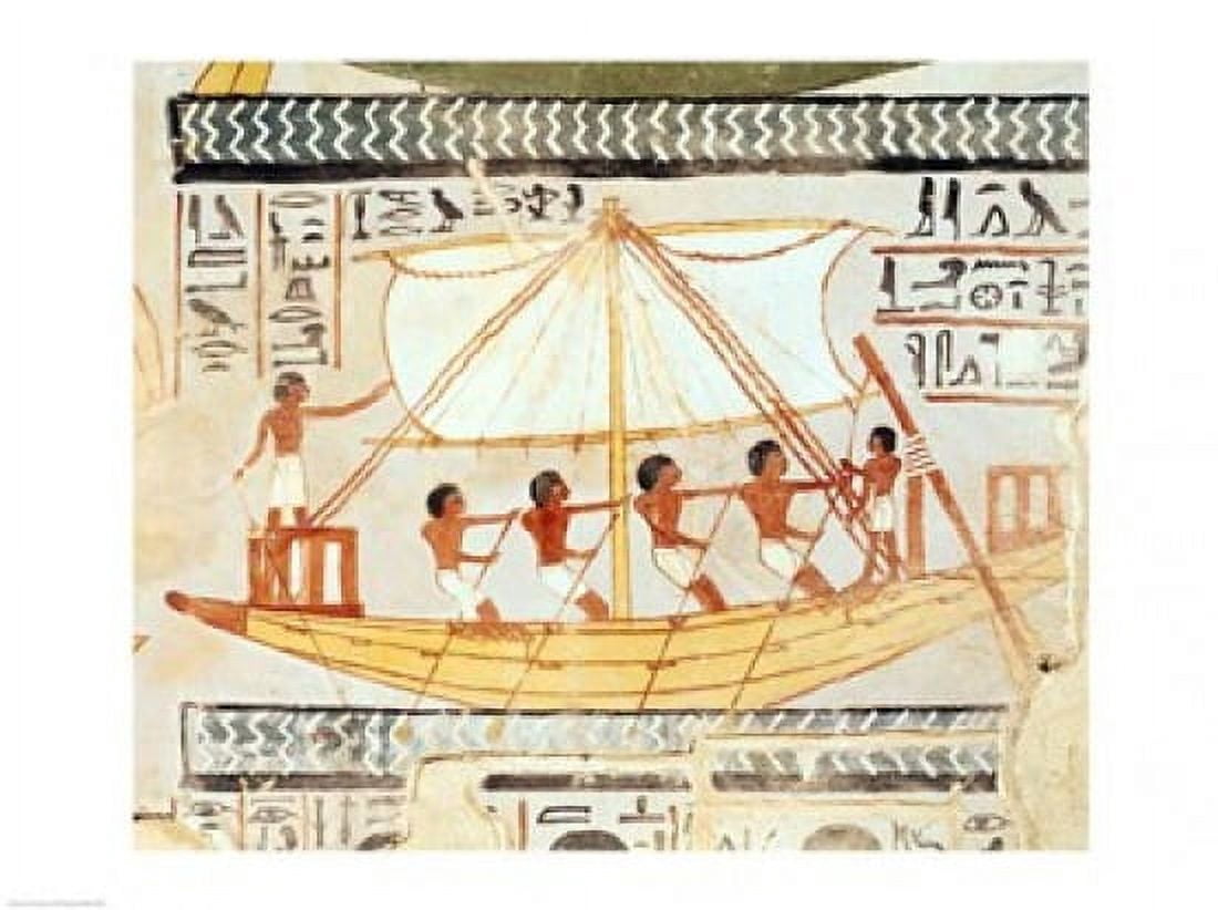 Boatmen on the Nile from the Tomb of Sennefer Canvas Art - (24 x 18)