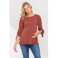 thumbnail image 1 of Boatneck 3/4 Tie Sleeve Maternity Knit Top, 1 of 3