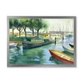 thumbnail image 1 of Boats At The Lake in Green Spring 32 in x 16 in Framed Painting Canvas Art Print, by Designart, 1 of 4
