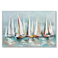 thumbnail image 1 of Boats B Hand Painted Framed Modern Decorative Painting, 1 of 3