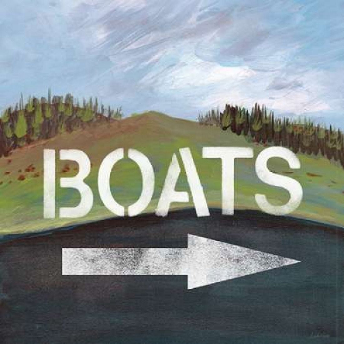 Boats Canvas Art - Linda Woods (24 x 24)