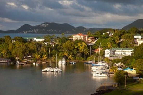 Boats Castries St Lucia West Indies Caribbean Canvas Art - Brian Jannsen DanitaDelimont (28 x 19)