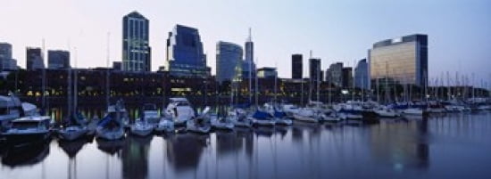 Boats Docked At A Harbor Puerto Madero Buenos Aires Argentina Canvas Art - Panoramic Images (36 x 13)