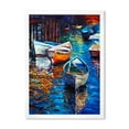 thumbnail image 1 of Boats During Warm Sunset Resting On The Water X 16 in x 32 in Framed Painting Canvas Art Print, by Designart, 1 of 4