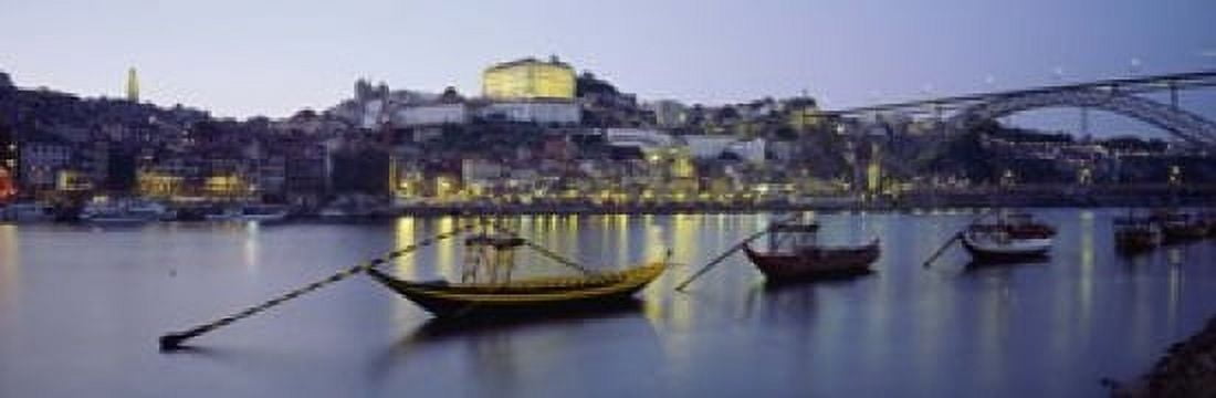 Boats In A River Douro River Porto Portugal Canvas Art - Panoramic Images (18 x 6)