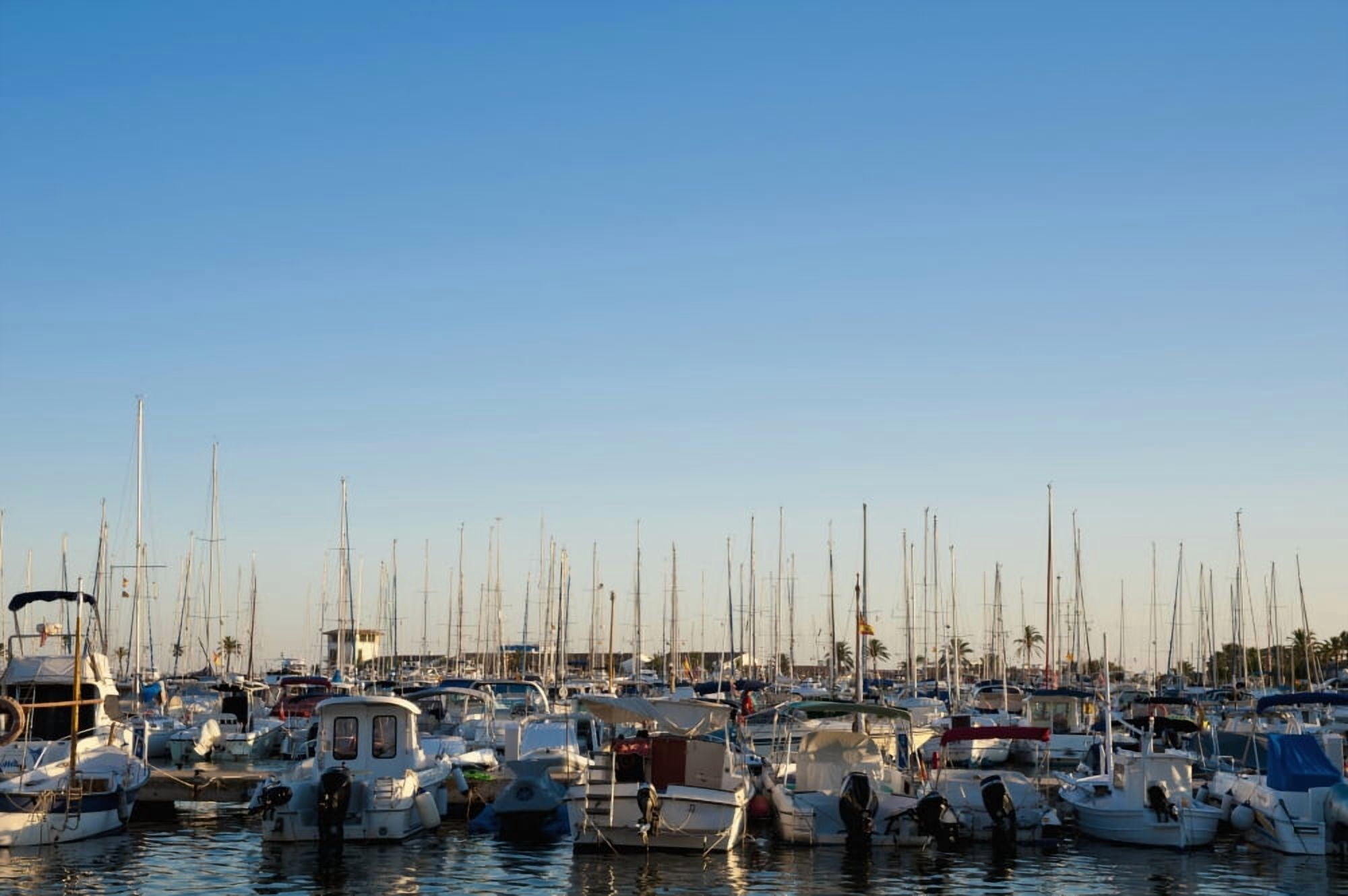 Boats In Alcudias Port Mallorca Balearic Islands Spain Canvas Art - Dosfotos Design Pics (19 x 12)