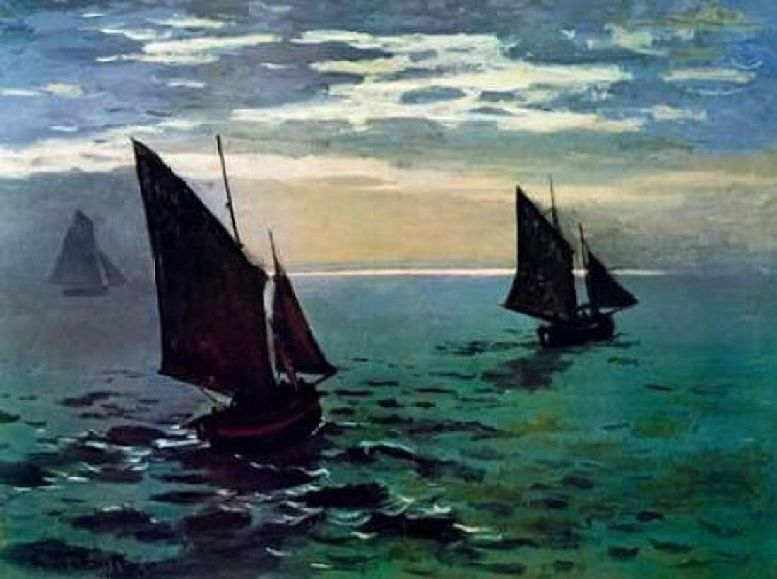 Boats Leaving The Harbor Canvas Art - Claude Monet (18 x 24)