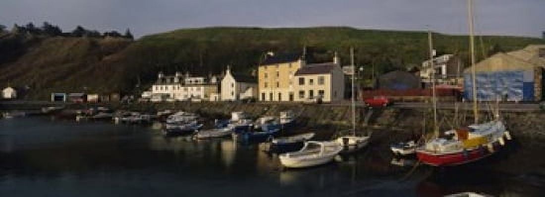 Boats Moored At The Dock Stonehaven Scotland United Kingdom Canvas Art - Panoramic Images (18 x 7)