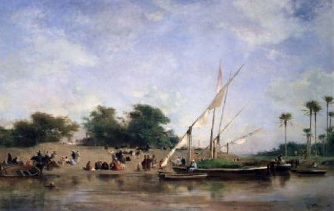 Boats On The Nile 1871 Eugne Fromentin (1820-1876 French) Canvas Art - Eugene Fromentin (24 x 36)