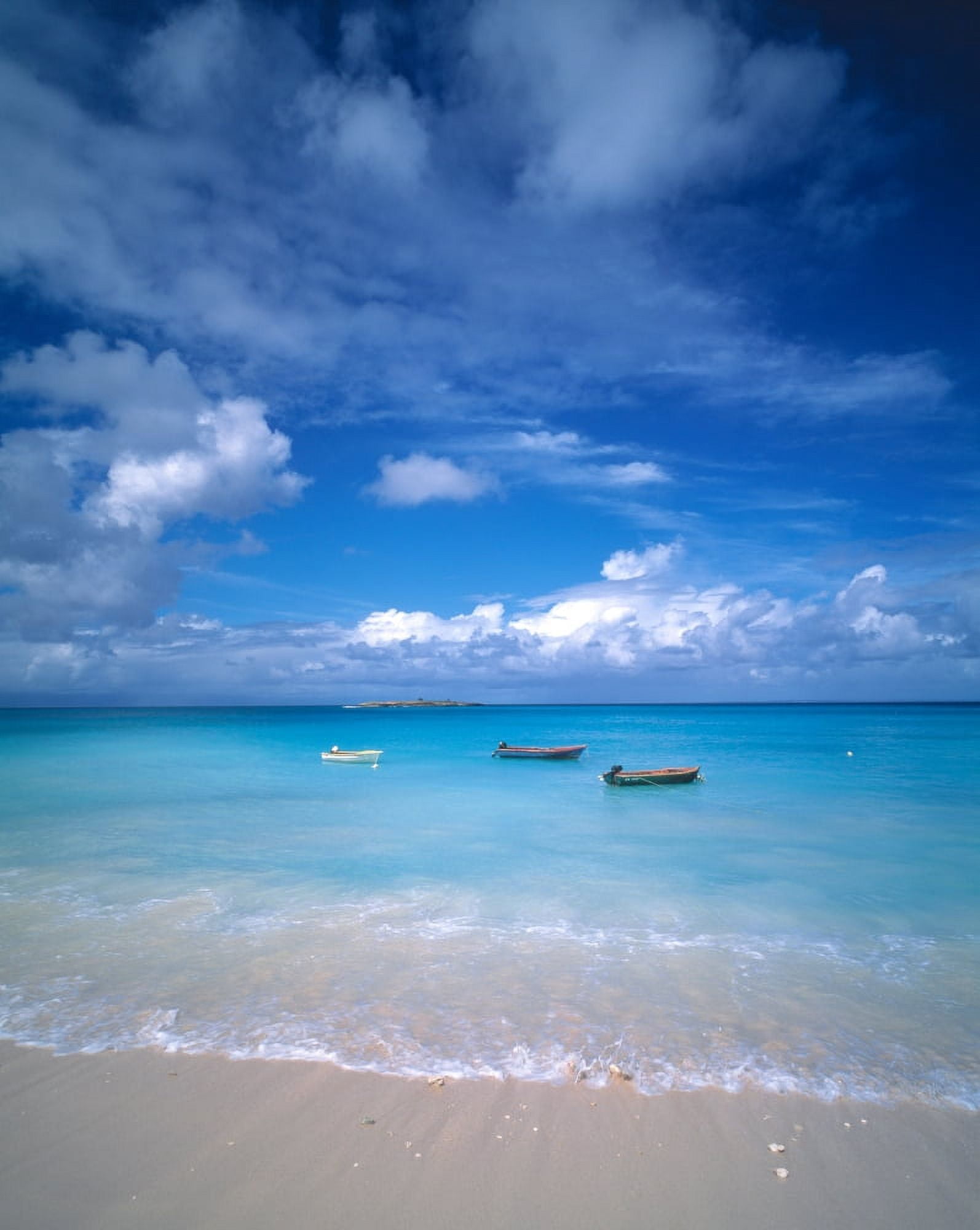 Boats Tropical Caribbean Sea Antilles Canvas Art - Panoramic Images (9 x 27)