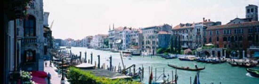 Boats and gondolas in a canal Grand Canal Venice Italy Canvas Art - Panoramic Images (18 x 6)
