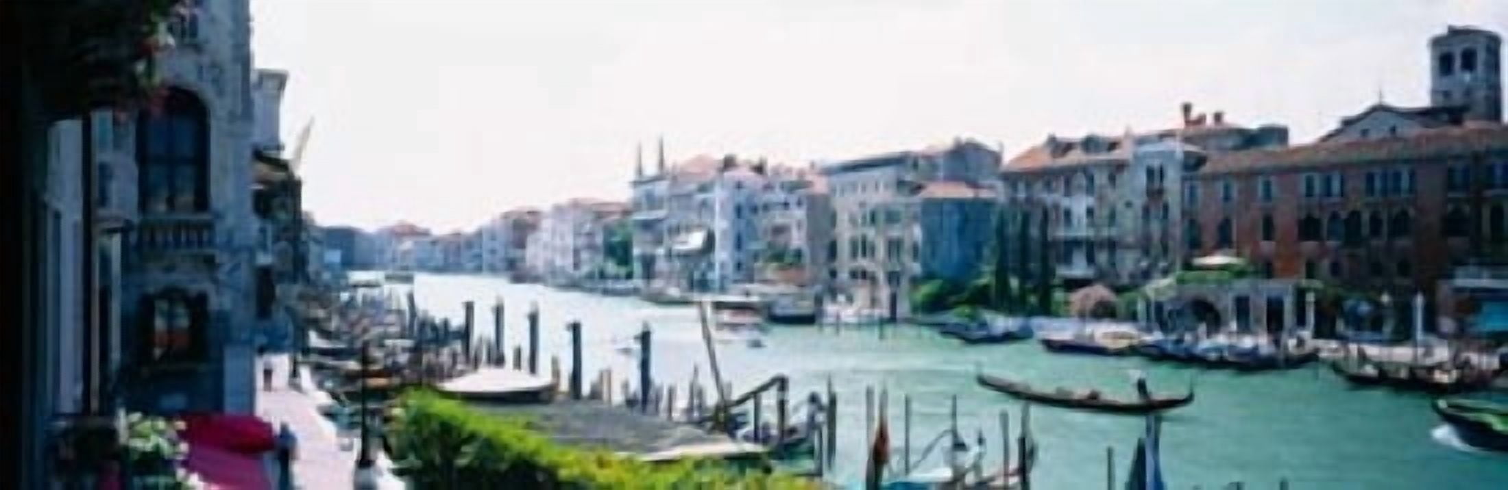 Boats and gondolas in a canal Grand Canal Venice Italy Canvas Art - Panoramic Images (36 x 12)