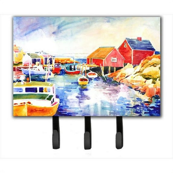 Boats at Harbour with a view Leash Holder or Key Hook