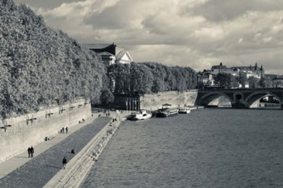 Boats at Quai de la Daurade Toulouse Haute-Garonne Midi-Pyrenees France Canvas Art - Panoramic Images (36 x 24)