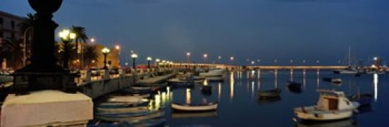 Boats at a harbor Bari Itria Valley Puglia Italy Canvas Art - Panoramic Images (36 x 12)