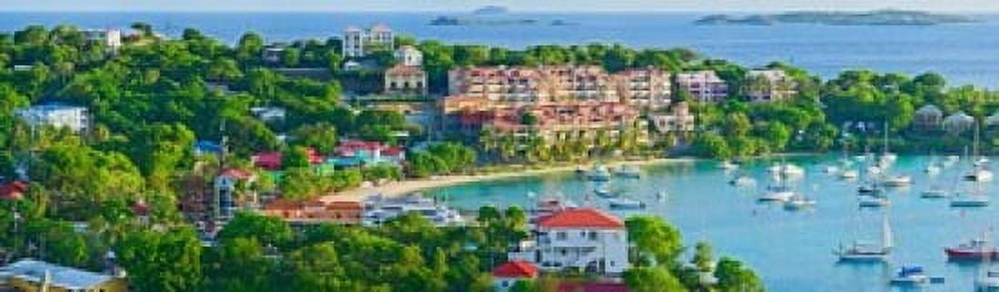 Boats at a harbor Cruz Bay St John US Virgin Islands Canvas Art - Panoramic Images (15 x 5)