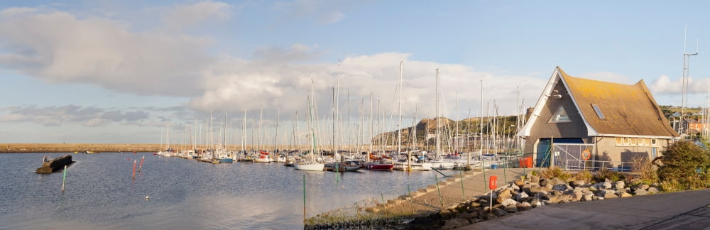 Boats at a harbor Howth Dublin Bay Dublin Leinster Province Republic of Ireland Canvas Art - Panoramic Images (6 x 18)