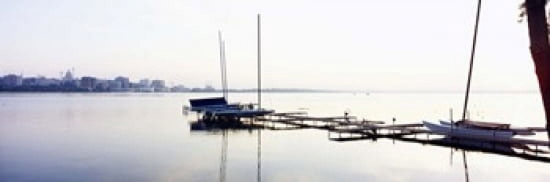 Boats at a harbor Lake Monona Madison Dane County Wisconsin USA Canvas Art - Panoramic Images (18 x 6)
