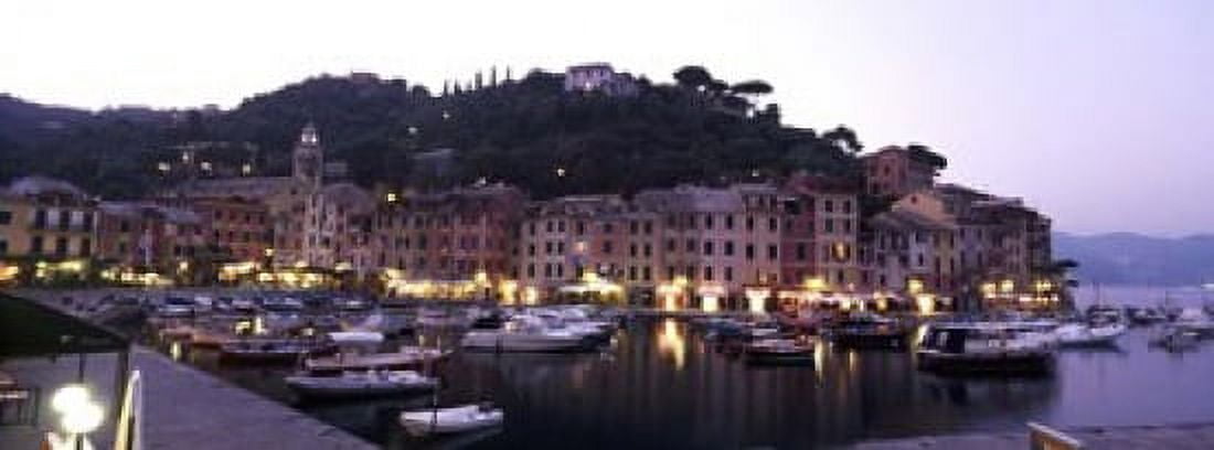 Boats at a harbor Portofino Genoa Liguria Italy Canvas Art - Panoramic Images (36 x 13)