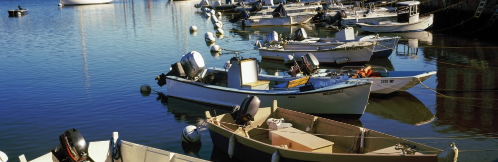 Boats at a harbor Provincetown Cape Cod Barnstable County Massachusetts USA Canvas Art - Panoramic Images (12 x 36)