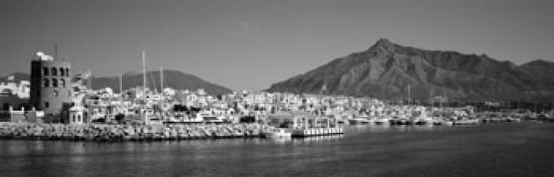 Boats at a harbor Puerto Banus Marbella Costa Del Sol Andalusia Spain Canvas Art - Panoramic Images (18 x 6)
