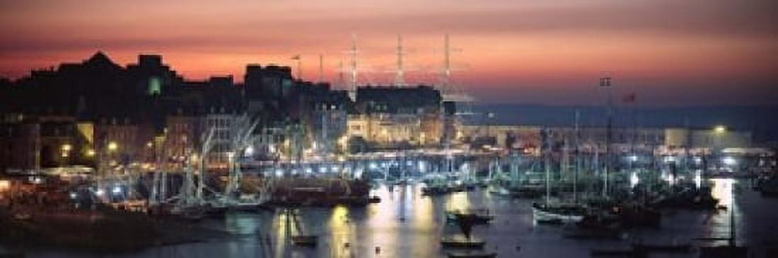 Boats at a harbor Rosmeur Harbour Douarnenez Finistere Brittany France Canvas Art - Panoramic Images (18 x 6)